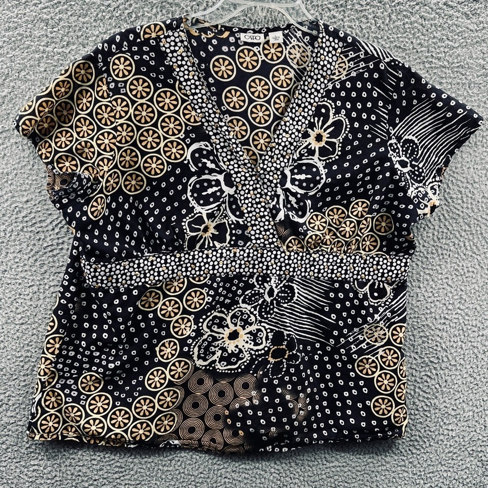 Womens Artsy Patchwork Top L Black Gold‎ Sequins Boho Festival Indie Statement
